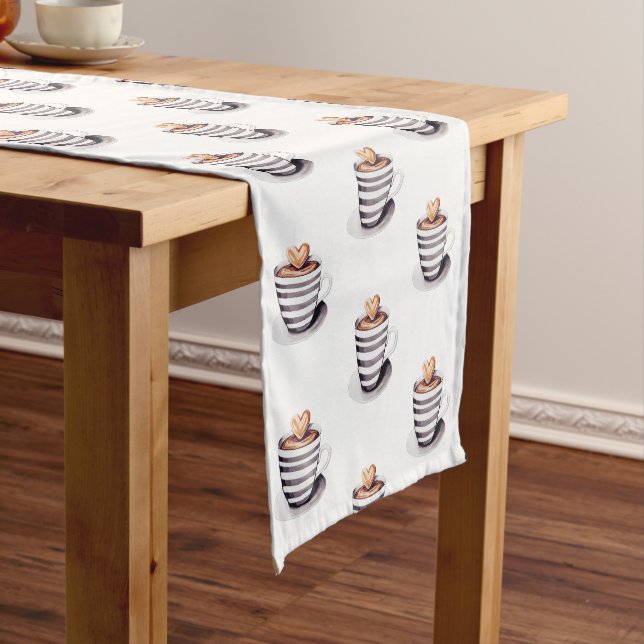 Modern coffee cup table runner (In Situ)