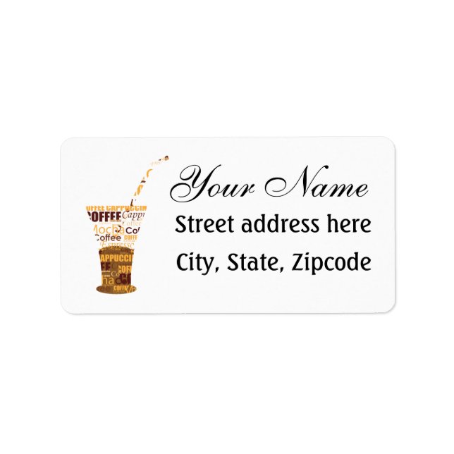 Modern Coffee Illustration Label (Front)