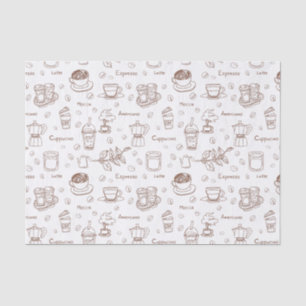 Modern Coffee Pattern Tissue Paper