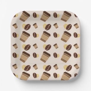 Modern Coffee shop Café Cafe Barista Staff Name Paper Plate
