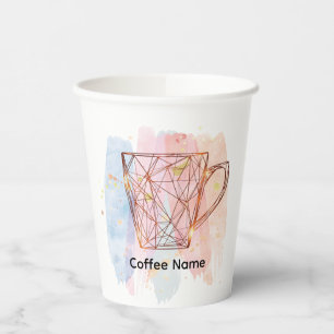 Modern Coffee Shop Café or Bar Custom Barista Paper Cups