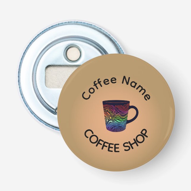 Modern Coffee Shop Café tea Bar Custom Barista  Bottle Opener (Front)