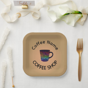 Modern Coffee Shop Café tea Bar Custom Barista Paper Plate