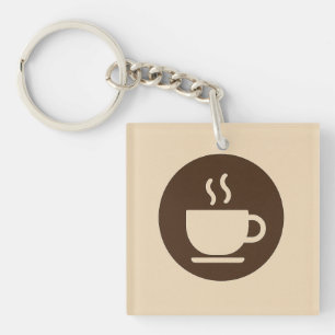 ☕ Modern Coffee Shop Loyalty & Business Card Keychain