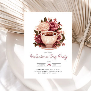 Modern Coffee Valentines Galentines Party Invitation
