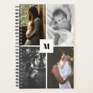 Modern Collage and Elegant Monogram 4 Photo Planner