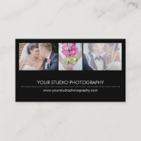 Modern Collage Appointment Reminder Card - Black