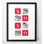 Modern Collage Couple Photo & Red XOXO Poster<br><div class="desc">Modern Collage Couple Photo & Red XOXO</div>