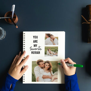 Modern Collage Couple Photo & Romantic Love Quote Notebook
