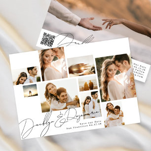 Modern Collage Customizable Qr Code Multi Photo Save The Date