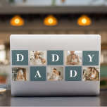 Modern Collage Fathers Photo & Green Daddy Gifts HP Laptop Skin<br><div class="desc">A modern collage fathers photo is a personalized gift that combines multiple photos of a father or father figure in a creative and stylish manner. It involves selecting several meaningful pictures and arranging them in a collage format, often with overlapping or grid-like designs. The photos can feature different moments or...</div>