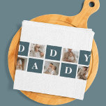 Modern Collage Fathers Photo & Green Daddy Gifts Kitchen Towel<br><div class="desc">A modern collage fathers photo is a personalized gift that combines multiple photos of a father or father figure in a creative and stylish manner. It involves selecting several meaningful pictures and arranging them in a collage format, often with overlapping or grid-like designs. The photos can feature different moments or...</div>