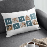 Modern Collage Fathers Photo & Green Daddy Gifts Lumbar Pillow<br><div class="desc">A modern collage fathers photo is a personalized gift that combines multiple photos of a father or father figure in a creative and stylish manner. It involves selecting several meaningful pictures and arranging them in a collage format, often with overlapping or grid-like designs. The photos can feature different moments or...</div>