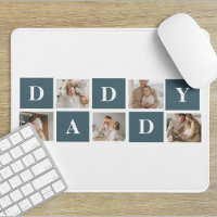Modern Collage Fathers Photo & Green Daddy Gifts