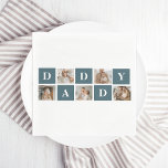 Modern Collage Fathers Photo & Green Daddy Gifts Napkin<br><div class="desc">A modern collage fathers photo is a personalized gift that combines multiple photos of a father or father figure in a creative and stylish manner. It involves selecting several meaningful pictures and arranging them in a collage format, often with overlapping or grid-like designs. The photos can feature different moments or...</div>