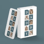 Modern Collage Fathers Photo & Green Daddy Gifts Playing Cards<br><div class="desc">A modern collage fathers photo is a personalized gift that combines multiple photos of a father or father figure in a creative and stylish manner. It involves selecting several meaningful pictures and arranging them in a collage format, often with overlapping or grid-like designs. The photos can feature different moments or...</div>