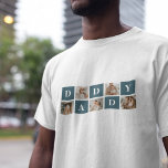 Modern Collage Fathers Photo & Green Daddy Gifts T-Shirt<br><div class="desc">A modern collage fathers photo is a personalized gift that combines multiple photos of a father or father figure in a creative and stylish manner. It involves selecting several meaningful pictures and arranging them in a collage format, often with overlapping or grid-like designs. The photos can feature different moments or...</div>