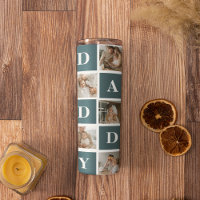 Modern Collage Fathers Photo & Green Daddy Gifts