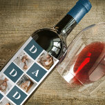 Modern Collage Fathers Photo & Green Daddy Gifts Wine Label<br><div class="desc">A modern collage fathers photo is a personalized gift that combines multiple photos of a father or father figure in a creative and stylish manner. It involves selecting several meaningful pictures and arranging them in a collage format, often with overlapping or grid-like designs. The photos can feature different moments or...</div>