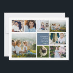 Modern Collage | Hanukkah Photo Card<br><div class="desc">Modern Hanukkah photo collage card features eight photos arranged in a grid layout,  with your personal holiday message and names in white on slate blue. A simple and minimal design that shows off your favourite photos.</div>