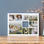 Modern Collage | Hanukkah Photo Card<br><div class="desc">Modern Hanukkah photo collage card features eight photos arranged in a grid layout,  with your personal holiday message and names in white on slate blue. A simple and minimal design that shows off your favourite photos.</div>
