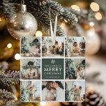 Modern Collage “Merry Christmas” Multi Photo Ceramic Ornament<br><div class="desc">Celebrate your favorite moments in timeless style with this Modern Collage “Merry Christmas” Multi Photo Ornament, a personalized keepsake that brings warmth and elegance to your holiday tree. Featuring a nine-photo grid layout with your family memories and a festive message — Have Yourself a Merry Christmas — framed in a...</div>