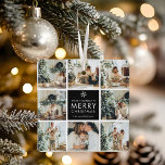 Modern Collage “Merry Christmas” Multi Photo Ceramic Ornament<br><div class="desc">Add a personal touch to your tree with the Modern Collage “Merry Christmas” Multi Photo Ceramic Ornament — a festive keepsake that celebrates your family’s best moments in elegant style. Featuring a modern nine-photo collage with your cherished holiday memories and the message Have Yourself a Merry Christmas, this ornament is...</div>