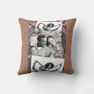 Modern collage mocha mousse colour of the year throw pillow