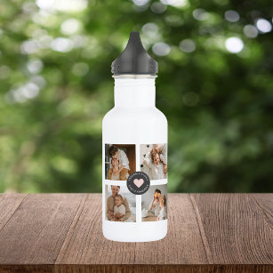 Modern Collage Personalized Family Photo Gift 532 Ml Water Bottle