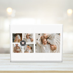 Modern Collage Personalized Family Photo Gift Block