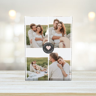 Modern Collage Personalized Family Photo Gift Block
