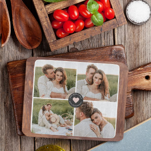 Modern Collage Personalized Family Photo Gift Cutting Board