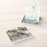 Modern Collage Personalized Family Photo Gift Glass Coaster<br><div class="desc">Modern Collage Personalized Family Photo Gift</div>