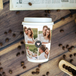 Modern Collage Personalized Family Photo Gift Paper Cups