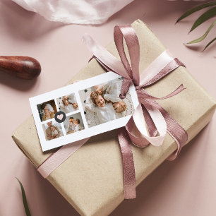 Modern Collage Personalized Family Photo Gift Tags