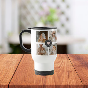 Modern Collage Personalized Family Photo Gift Travel Mug