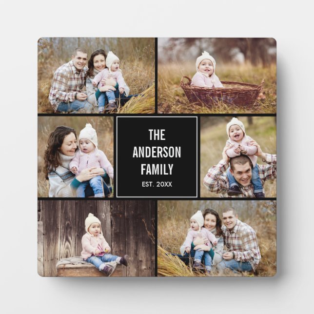 Modern Collage Personalized Plaque with Easel (Front)