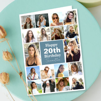 Modern Collage | Photo Any Age Custom Birthday Card