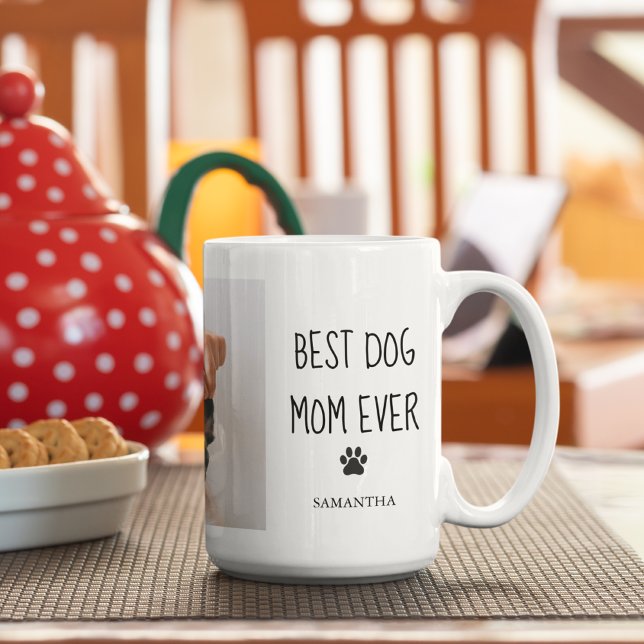 Modern Collage Photo Best Mom Dog Ever  Coffee Mug (Creator Uploaded)