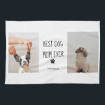 Modern Collage Photo Best Mom Dog Ever  Kitchen Towel<br><div class="desc">A modern collage photo of "Best Mom Dog Ever" is a wonderful tribute to a beloved pet who has provided endless love and joy to her family. This collage photo can be created using various photos of the dog throughout her life, showcasing her playful moments, her affectionate nature, and her...</div>