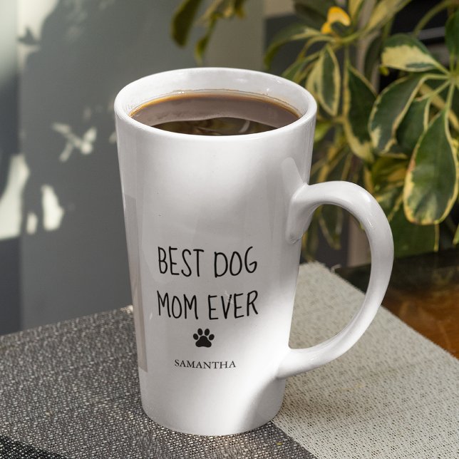 Modern Collage Photo Best Mom Dog Ever  Latte Mug (Creator Uploaded)