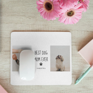 Modern Collage Photo Best Mom Dog Ever  Mouse Pad