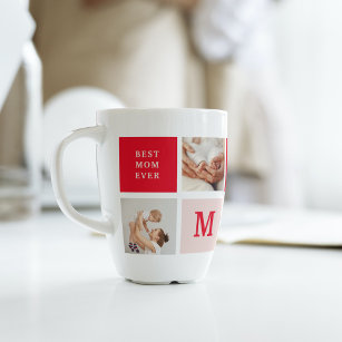 Modern Collage Photo & Best Mom Ever Gift Latte Mug