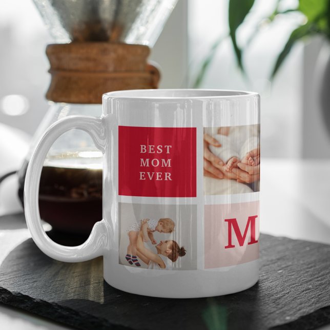 Modern Collage Photo & Best Mom Ever Gift Mug (Creator Uploaded)