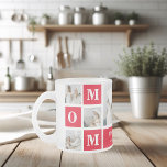 Modern Collage Photo Best Mom Ever Red Gifts Frosted Glass Coffee Mug<br><div class="desc">This gift is perfect for any occasion,  including Mother's Day,  birthdays,  or just to show your appreciation for your mom's hard work and dedication. The photos used in the collage can be selected based on your mom's interests and preferences,  making this gift truly one-of-a-kind.</div>