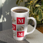 Modern Collage Photo Best Mom Ever Red Gifts Latte Mug<br><div class="desc">This gift is perfect for any occasion,  including Mother's Day,  birthdays,  or just to show your appreciation for your mom's hard work and dedication. The photos used in the collage can be selected based on your mom's interests and preferences,  making this gift truly one-of-a-kind.</div>
