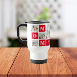 Modern Collage Photo Best Mom Ever Red Gifts Travel Mug<br><div class="desc">This gift is perfect for any occasion,  including Mother's Day,  birthdays,  or just to show your appreciation for your mom's hard work and dedication. The photos used in the collage can be selected based on your mom's interests and preferences,  making this gift truly one-of-a-kind.</div>
