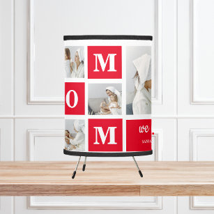 Modern Collage Photo Best Mom Ever Red Gifts Tripod Lamp