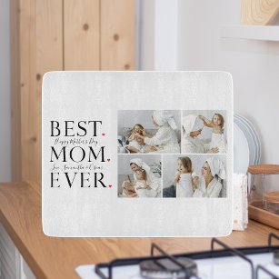 Modern Collage Photo Best Mom Happy Mothers Day Cutting Board