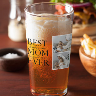 Modern Collage Photo Best Mom Happy Mothers Day Glass